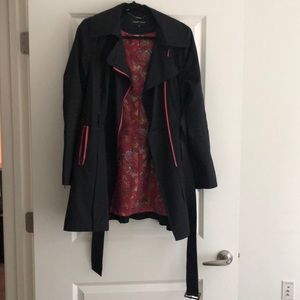 Black Rivet Trench Coat